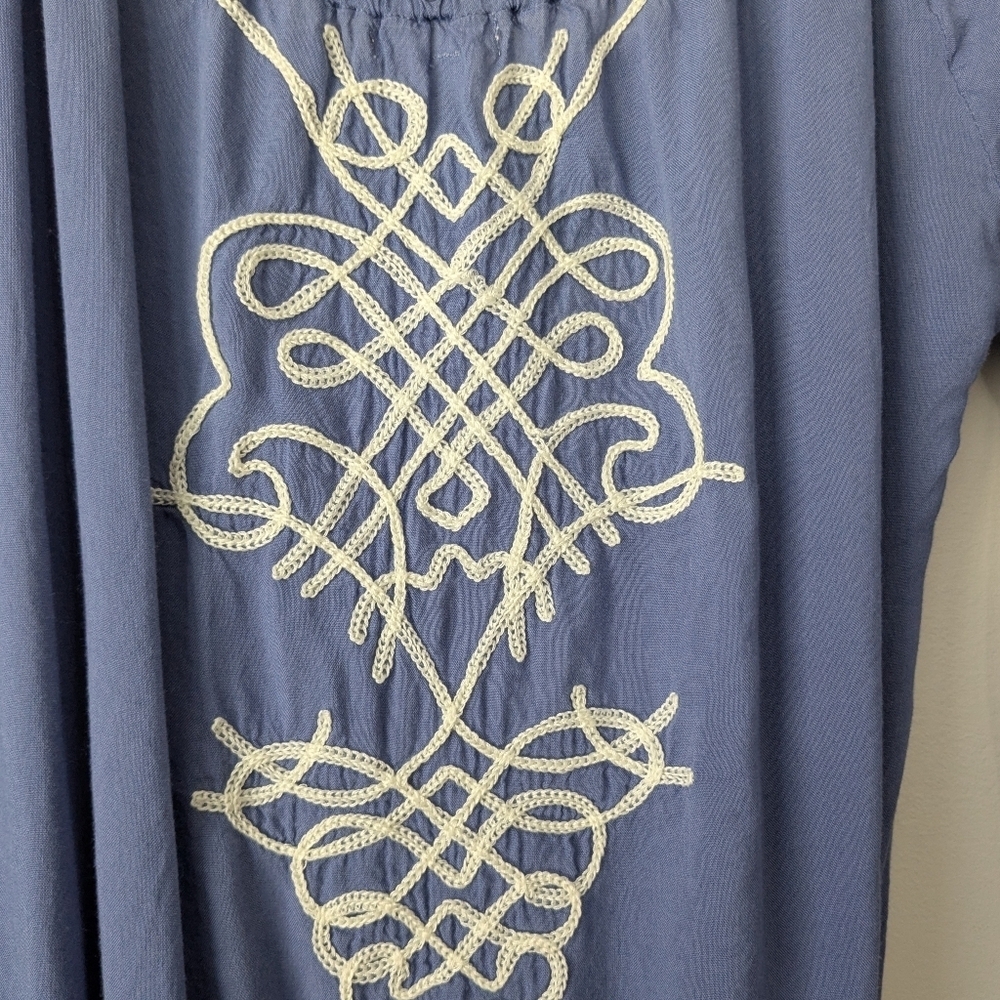 Poupette St Barth Off The Shoulder Embroidered Shift Dress - Picture 9 of 11